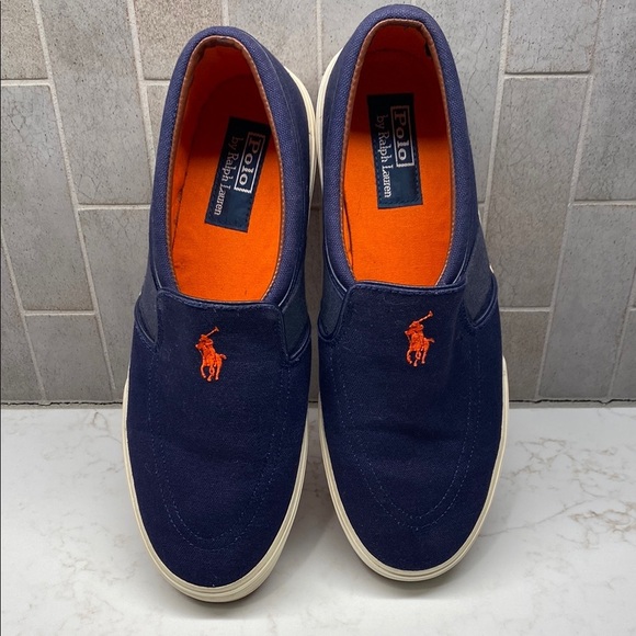 Polo by Ralph Lauren Men's Navy Faxon Slip-On Sneakers Deck Shoes - Picture 1 of 9